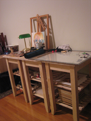 work station in apartment