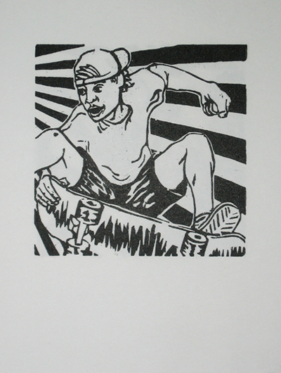 Indecision Time Skater Series Woodblock Print