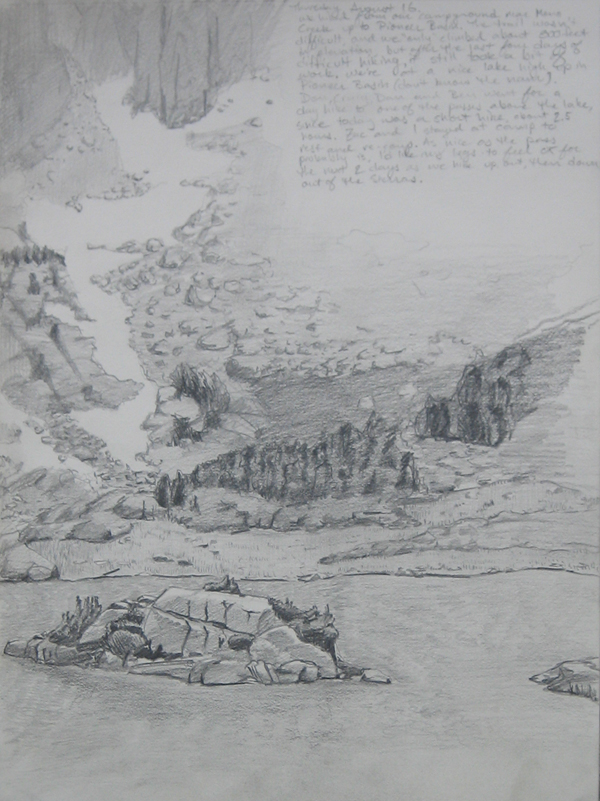 Pioneer Basin Upper Lake Pencil Drawing