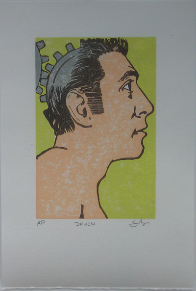 Driven Woodblock Print